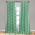 thumbnail image 5 of Ambesonne Tropical Curtains, Repeating Husta Leaves Art, Pair of 28"x63", Hunter Green and White, 5 of 5