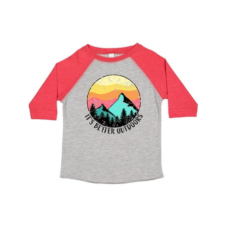 

Inktastic It s Better Outdoors Mountains at Sunset Distressed Gift Toddler Boy or Toddler Girl T-Shirt