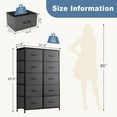 thumbnail image 2 of SIVROCK 10-Drawer Fabric Storage Tower, Dresser, Multi-Use Organizer with Fabric Bins, Steel Frame & Wood Top, Gray, 2 of 6