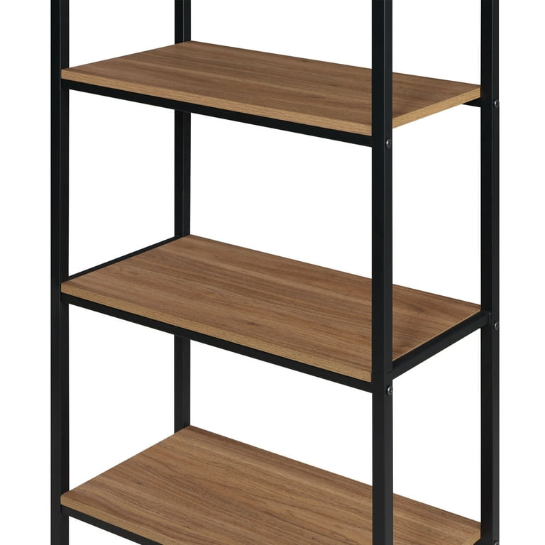 Mainstays 5-Shelf Metal and Wood Arch Open Bookcase