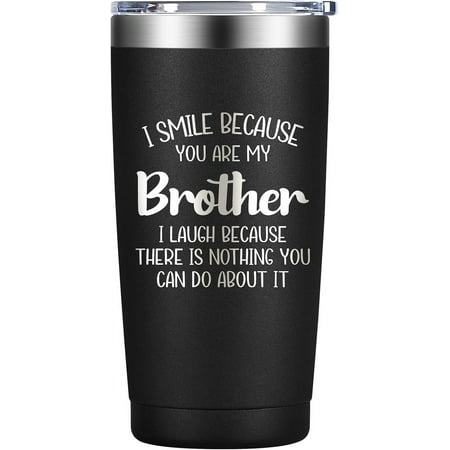 

Gifts for Brother - Brother Gifts from Sister - Christmas Fathers Day Birthday Gifts for Brother - 20oz Insulated Stainless Steel Brother Tumbler Coffee Cup Black
