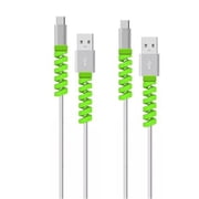24 Piece Silicone Charging Cable Protector Set, Spiral Cord Saver Covers for USB Phone Charger Cables, TIKA
