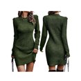 thumbnail image 5 of hirigin Women Knit Dress, Long Sleeve Crew Neck Solid Slim Fit Mini Dress for Casual Daily, 5 of 6