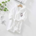 thumbnail image 3 of Toddler Robe Boys Girls Hooded Flannel Bathrobe Long Sleeve Soft Fleece Plush Robes Cute Animal Pajamas Sleepwear, White, 2 Years, 3 of 3