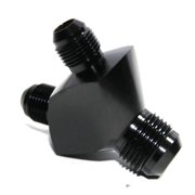 3-Way Y-Block Fitting Adapter AN12 12-AN Male to 2X AN8 8-AN Male BLACK 3-Way Y-Block Fitting Adapter AN12 12-AN Male to 2X AN8 8-AN Male BLACK