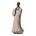 thumbnail image 2 of Estatua de Buda Pequeño, Adorno de Escritorio, Centro de Mesa, Tallado a Mano, Cerámica gris, 2 of 9