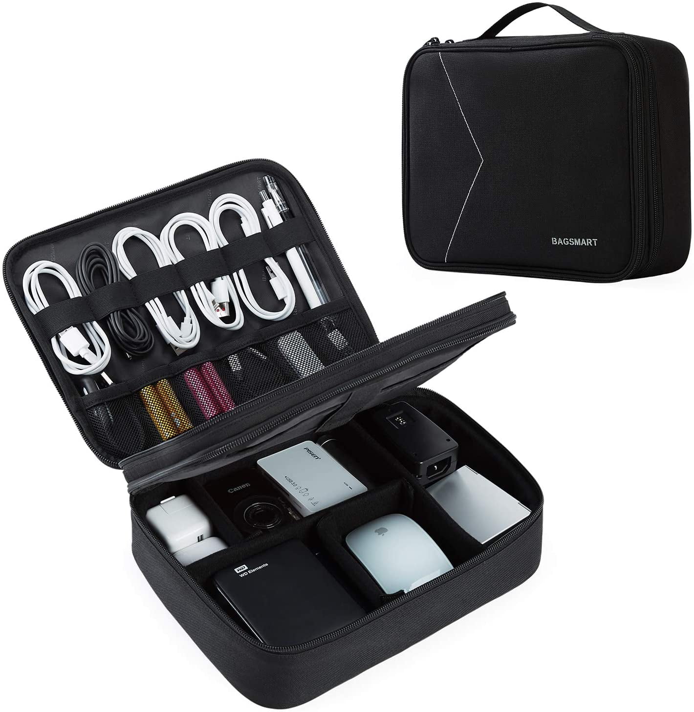 BAGSMART Electronic Organizer, Large Double Layer Cable Bag