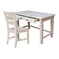 thumbnail image 2 of Vista Solid Wood Desk with 2 Drawers and Chair in Unfinished, 2 of 7