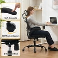 thumbnail image 2 of QinaQin Silla ergonómica para oficina y escritorio, con descansabrazos abatibles, soporte lumbar cómodo y asiento amplio para estudio o trabajo, 2 of 6