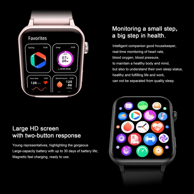 Blackview Women s Smart Watch 1.83 Inch Wireless Smart Watch for Android iPhone IP68 Waterproof Outdoor Fitness Tracker with AI Voice Message