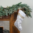 thumbnail image 2 of Northlight 20.5" White Satin with Silvery-Gold Flourish Christmas Stocking Sequin Cuff, 2 of 2