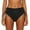 Black, variant on HOWPAY Womens Bikini Bottoms Full Coverage Tummy Control High Waisted V Cut Swim Shorts Solid Color Summer Pool Beach Bikini Bottoms Black L