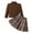 Brown, variant on WOYY Toddler Girls Two Piece Outfits Long Sleeve Ribbed Top Plaid Skirt Set, Sizes 3-4T