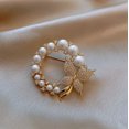 thumbnail image 2 of Broche de mariposa con perlas de diamante, temperamento artístico, accesorios de ropa fijos personalizados de moda, 2 of 2