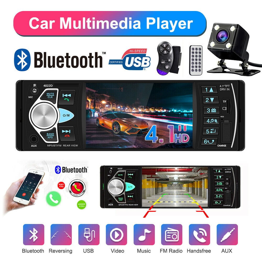 4.1" 1DIN Radio Audio Stereo Video Bluetooth/FM//AUX/DRV MP5 Multimedia Player 