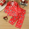 thumbnail image 2 of CAUYDY Toddler Girl Boy Christmas Pajamas Santa Claus Button Down 2 Piece Pajama Set Little Kids Christmas Pjs Nightgown(Red,18-24 M), 2 of 7
