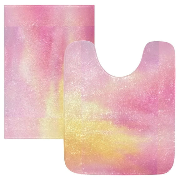 IAUYY 24x16 Inch Bath Mat Thick Soft Plush Shower Mat TPR Backing Material Non Slip Bath Mats for Bathroom for Tub Shower Hotel Soft Yellow Fradient