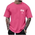 thumbnail image 2 of Lutiedan Mens Hawaiian T Shirts Crewneck Palm Tree Printed Short Sleeves Shirt Loose Fit Summer Beach Vacation Casual Clothes Outdoor Workout Tops, 2 of 4