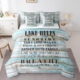 thumbnail image 1 of YST Lake Rules 7-Piece Comforter Set, Rustic Wooden Plank Bedding Set, Full Size, 1 of 5