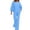 Light Blue, variant on MLCDZ Elegant Cotton Linen 2 Piece Outfits for Women Long Puff Sleeve V Neck Blouse with Straight Leg Pants Business Casual Sets with Pockets