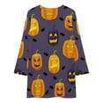 thumbnail image 3 of Halloween Design of Different Pumpkin And Bat Loose Dress Evening Dress Summer Dresses for Women Luxury Dress Long Sleeved Dress, 3 of 4