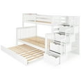 thumbnail image 5 of Bedz King Stairway Bunk Beds Twin over Full with 4 Drawers in the Steps and a Full Trundle, White, 5 of 9