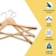 thumbnail image 4 of Lifemaster Solid Wooden Hanger Set - 10 Pieces Non-Slip Versatile Closet Space-Saving Hanger Set for Suit, Coat, Camisole, Jacket, Pants, and Dresses with 360° Swivel Hook, 4 of 7