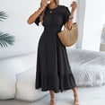 thumbnail image 4 of Taylonsss Womens Summer Casual Dress Flutter Sleeve Belted Midi Dress Elastic Comfort Fit Versatile Outfit, 4 of 8