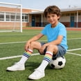 thumbnail image 7 of Bixock Toddler Boys Girls 2-piece Summer Set,Kids Clothings Set,Crew Neck Short Sleeve Top Denim Shorts and Long Socks Casual Matching Outfits for Boys and Girls Kids Clothings 2-10 Years, 7 of 7