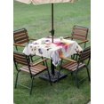 thumbnail image 4 of Outdoor Tablecloths with Umbrella Hole & Zipper, Purple Spring Floral 60x60 Inch Square Tablecloths, Pink Flowers Farmhouse Watercolor Waterproof Table Cloth, Patio/Pool/Picnic Table Covers, 4 of 8