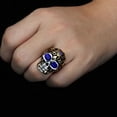 thumbnail image 3 of Mens 18K Gold Plated Stainless Steel Skull Ring European Ghost Head Customizable Inlaid Gemstone Ring for Men Fashion Jewelry Biker Ring, 3 of 6