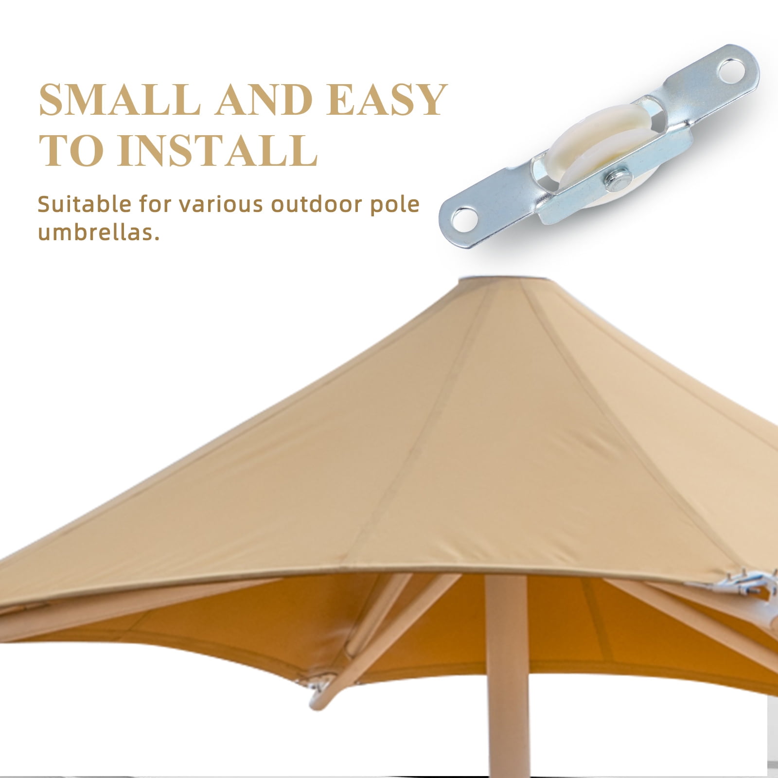 CAXUSD Accessoires Pour Parasol D'Extérieur 6 Pièces Pièces De Rechange Coulissantes Pour Corde Support De Poulie Pour Parasol De Terrasse Jardin Compatible Divers Modèles Installation Facile