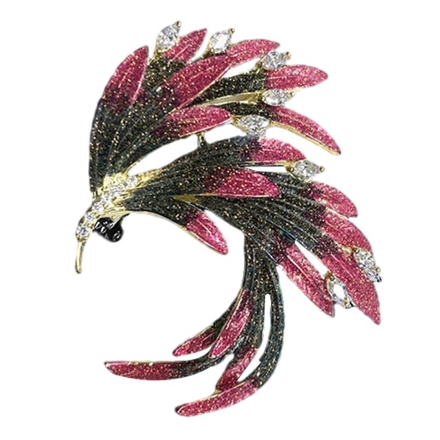 KLKCMS Accessoires de Broche Phoenix Broche Vintage Broche Chinoise Broche Femme Costume Rouge