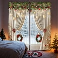 thumbnail image 4 of Aodebiao Rideaux Couronne Boule de Noël Rideaux Décoratifs d'Extérieur Rideaux Imprimés Robustes pour Fenêtre Porte Patio Décorations de Noël, 4 of 5