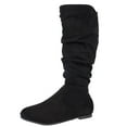 thumbnail image 2 of Viluyesy Womens Knee High Slouch Boots, Wide Calf Side Zipper Low Heels 2025 Fashion Suede Boots Black US5.5, 2 of 9