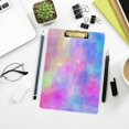 thumbnail image 7 of FMSHPON Rainbow Tie Dye Iridescent Dharma Clipboard Hardboard Wood Nursing Clip Board and Pull for Standard A4 Letter 13x9 inches, 7 of 7