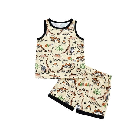 

Toddler Baby Boys 2pcs Clothes Set Sleeveless Tank Tops and Shorts Set for Summer Beach Holiday 1-6Y
