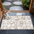 thumbnail image 4 of 2x3 Door Mat Rug, Khaki Flower Non-Skid Rubber Backing Large Rectangle Rugs - Living Room Bedroom Home Office, Vintage Farmhouse Boho Leaf Spring Plant Indoor Floor Mat Carpets Washable Rug, 4 of 9