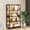 black, variant on Ataujin Display Cabinet with Glass Doors, Curio Cabinet 4-Tier Glass Display Case with 3 Color LED Lights, Curio Cabinet Display Shelf Storage Cabinets with Charging Ports & Motion Sensor