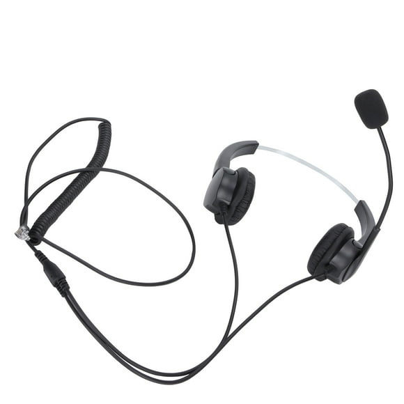 Casque pour Centre d'Appels, Casque Filaire Professionnel Compatible et Confortable avec Microphone pour Ligne Fixe VH530-RJ9 une Oreille, VH530D-RJ9 Binaural