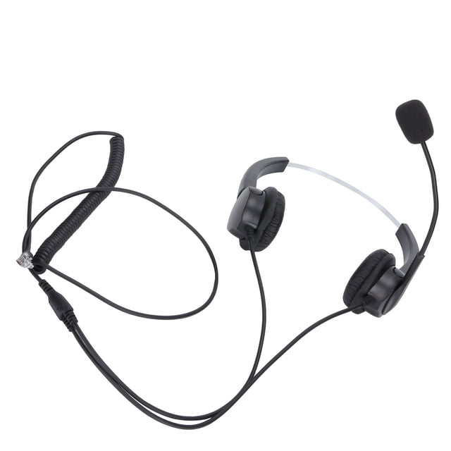 Casque pour Centre d'Appels, Casque Filaire Professionnel Compatible et Confortable avec Microphone pour Ligne Fixe VH530-RJ9 une Oreille, VH530D-RJ9 Binaural
