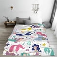 thumbnail image 4 of Cute Mermaid Blanket for Girls Childish Pattern Mermaid Tail Blanket for Mermaid Lovers Valentines Day Decorations Soft Warm Blankets for Bed Sofa Mermaid Room Decor 60x50 Inch, 4 of 6