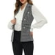 thumbnail image 4 of CHALECO SIN MANGAS DE TWEED A CUADROS CON SOLAPA Y ABIERTO PARA MUJERES INSPIRAR CHIC CON BOLSILLO 3XL NEGRO, 4 of 7