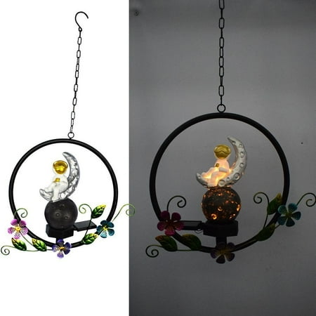 

Festival Decor Lawn Stakes Lamps Garden Waterproof Astronaut Solar Light LED Solar Wind Chime Hanging Light 2