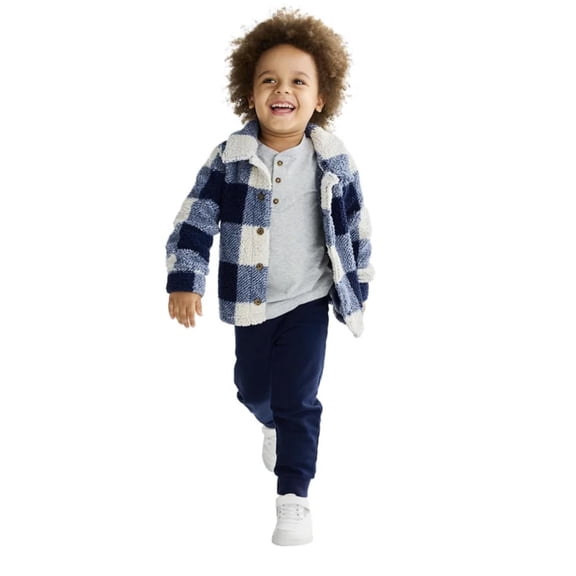 Carter's Kids Little Girl's and Boy's 3 Piece Playwear Outfit Set, 1 Shirt, 1 Bottom, 1 Outerwear (Blue, 5T)