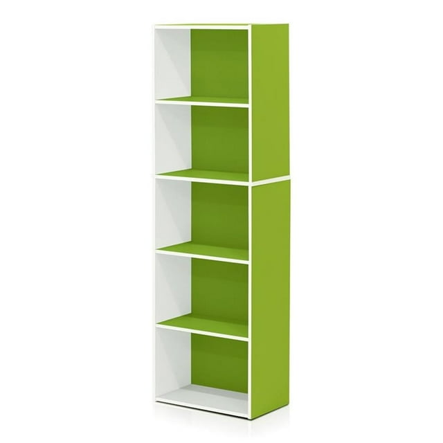 Pemberly Row Bibliothèque Ouverte Réversible à 5 Niveaux en Bois d'Ingénierie, Vert