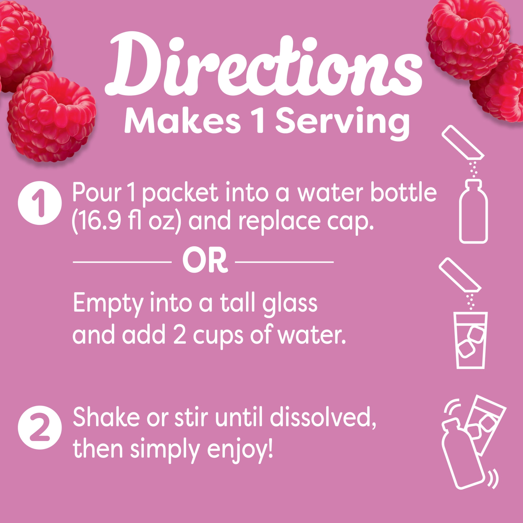 Crystal Light Drink Mix, 10 Packets, for Convenient On-the-Go Flavorful Hydration, Raspberry Ice Artificial Flavor, Zero Sugar, 0.6 oz