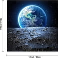 thumbnail image 2 of HFDF Earth Poster Canvas Wall Art - Earthrise from the Moon Outer Space Patg Home Office Universe Decor Art Prt Modern Pictures for Livg Room Bedroom Decoration Ready to Hang 18x12inch Framed, 2 of 6