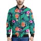 thumbnail image 3 of Chaqueta con cremallera y estampado de flores hawaianas para hombre, sudadera con estampado de plantas tropicales en 3D, sudaderas estilo bomber, abrigos de manga larga de gran tamaño, 3 of 5