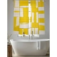 thumbnail image 5 of Abstract Art Sheer Curtains 63 Inches Long 2 Panels Modernism Yellow Color Block Light Filtering Semi Sheer Window Curtains Drapes for Bedroom Living Room 52"x63", 5 of 7